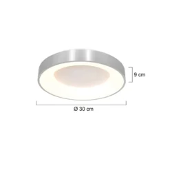 LED-Deckenleuchte Ringlede, 2.700 K, Ø 30 cm, silber, Metall