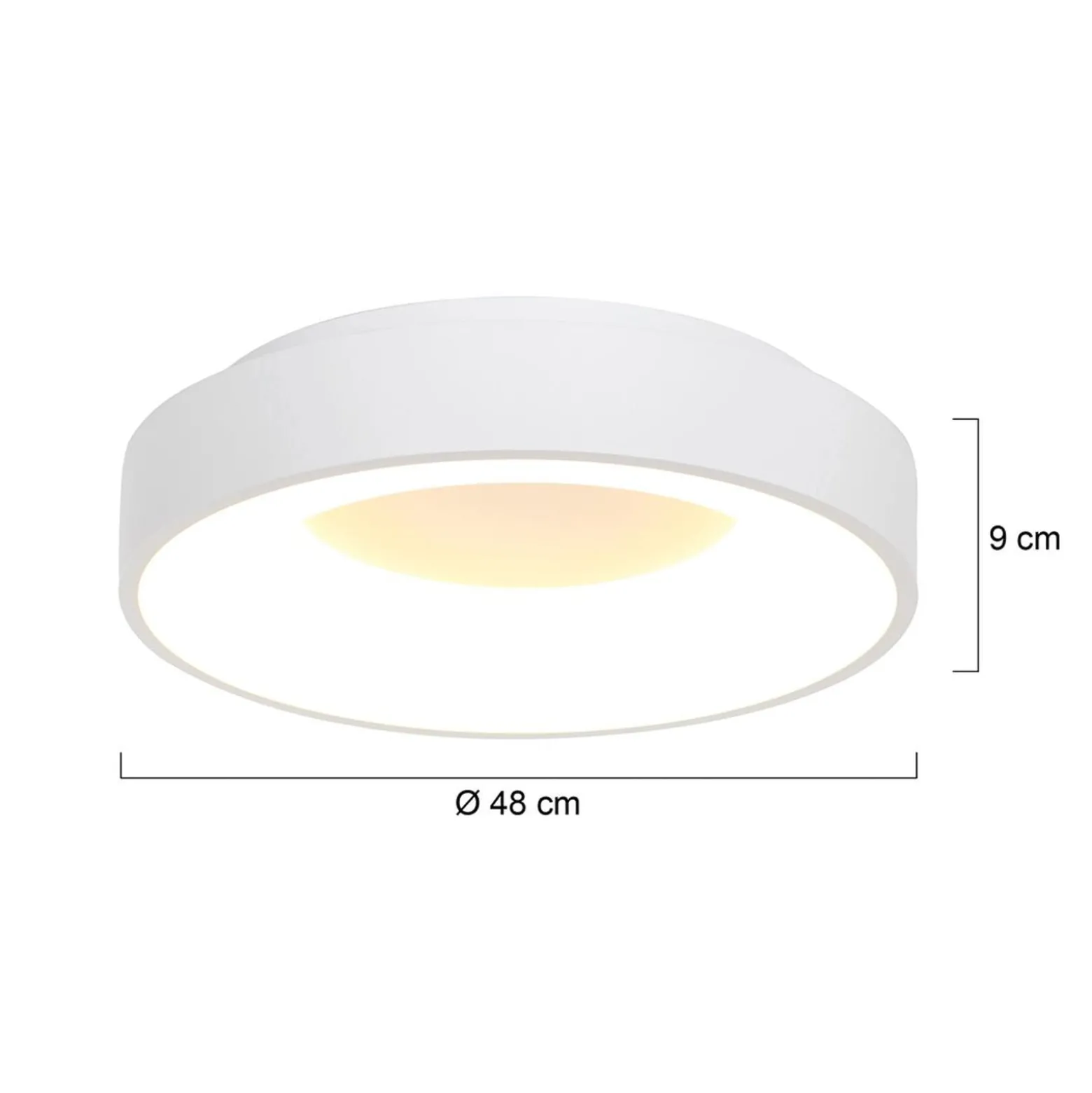 LED-Deckenleuchte Ringlede, 2.700 K, Ø 48 cm, weiß, Metall