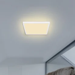 LED-Deckenleuchte Sapana, eckig, dimmbar, weiß