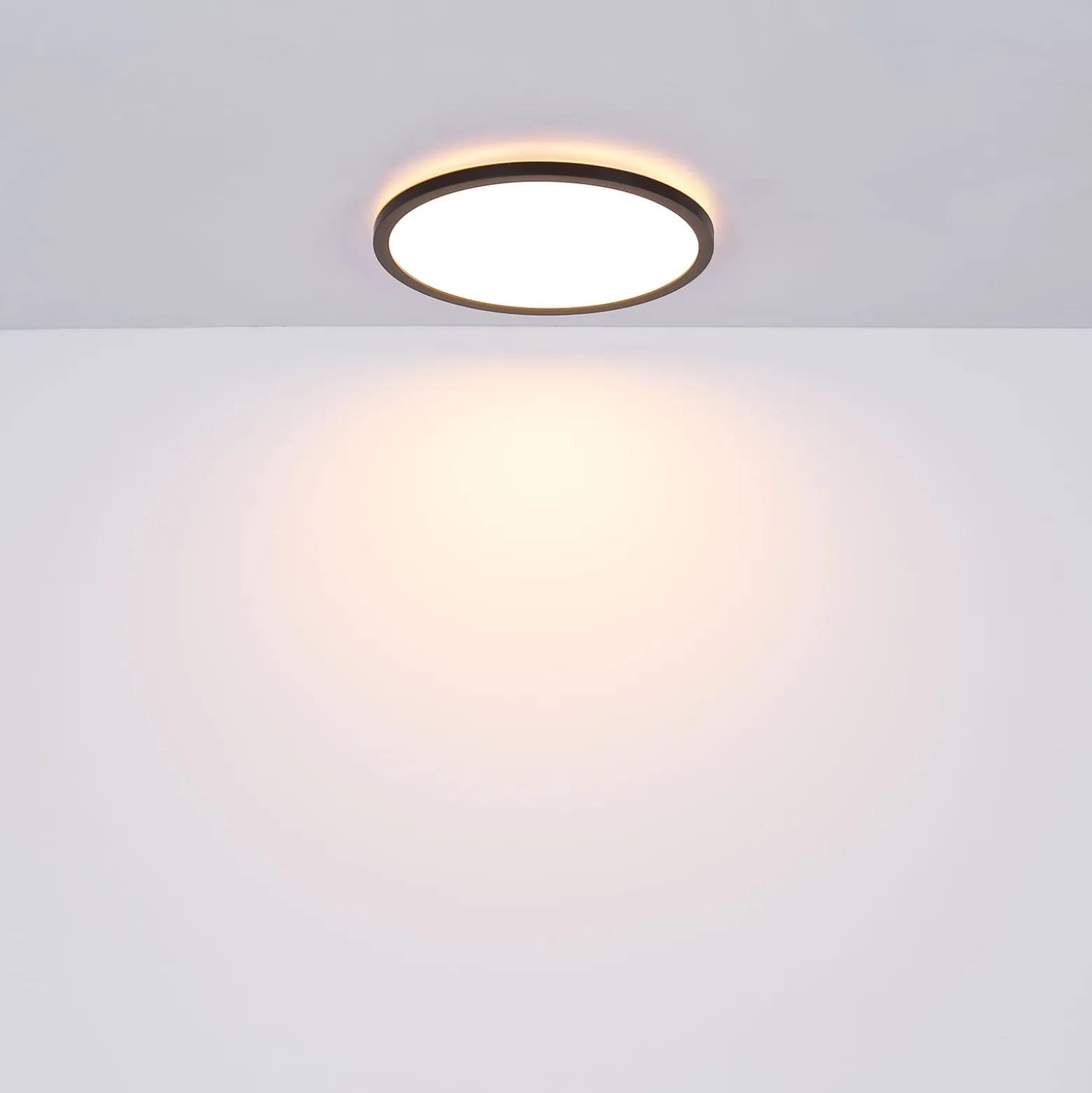 LED-Deckenleuchte Sapana, schwarz, rund, dimmbar