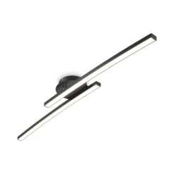 LED-Deckenleuchte Snore, 2-fl., schwarz, Metall, 3.000 K