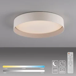 LED-Deckenleuchte TAVOLI, beige, Ø 39 cm, Metall, CCT, dim