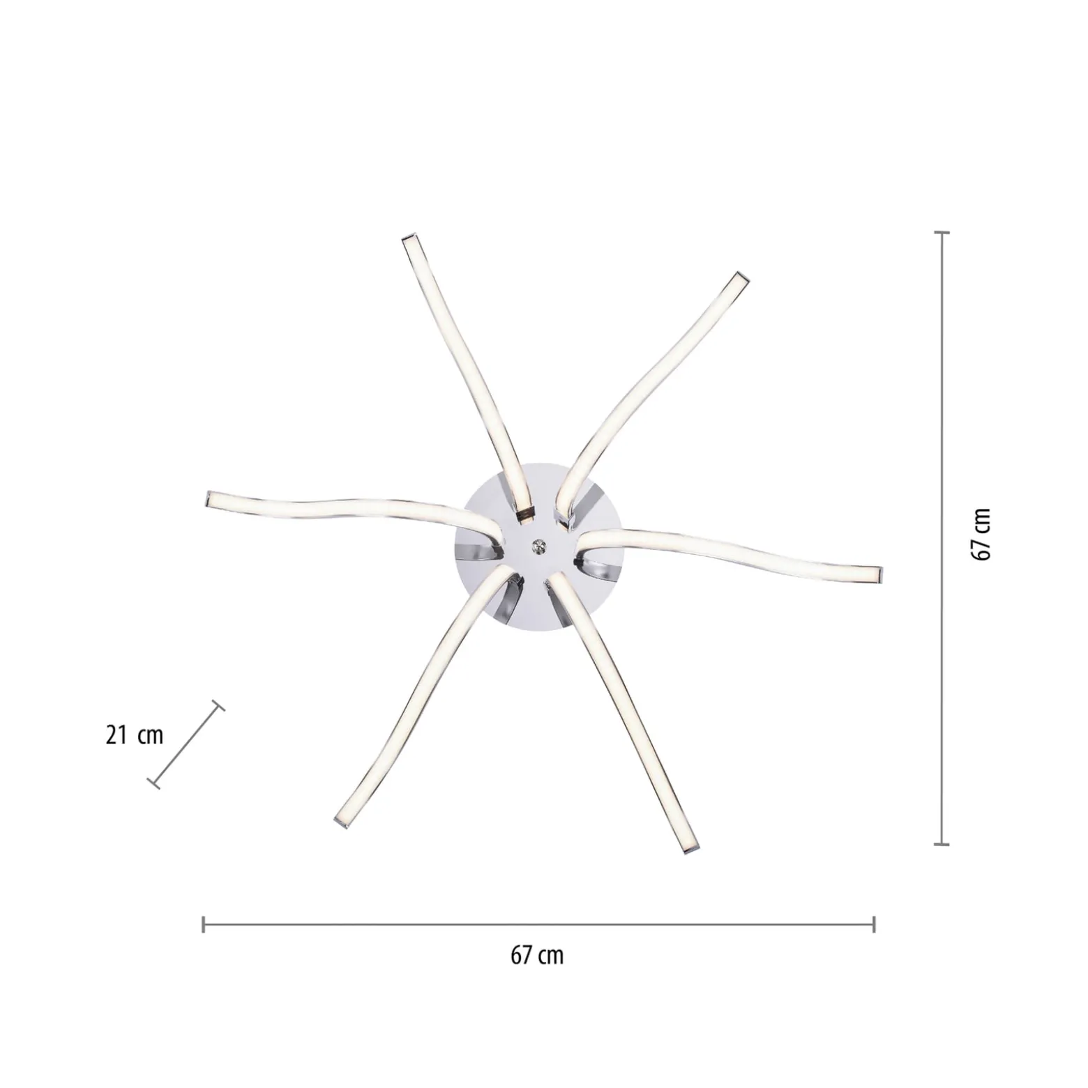 LED-Deckenleuchte Valerie 6-flammig Ø67cm stahl