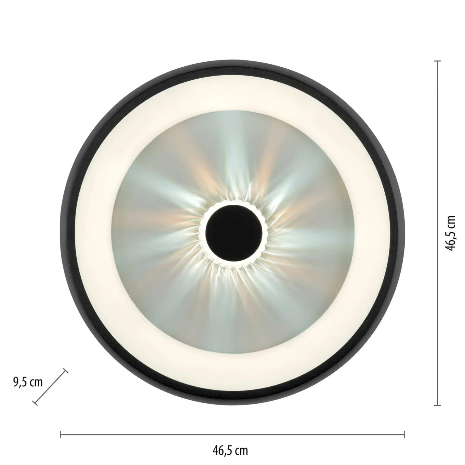 LED-Deckenleuchte Vertigo, CCT, Ø 46,5 cm, schwarz
