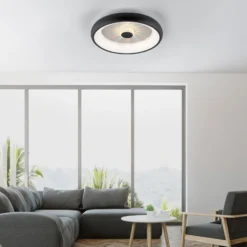 LED-Deckenleuchte Vertigo, CCT, Ø 46,5 cm, schwarz