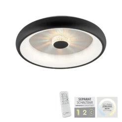 LED-Deckenleuchte Vertigo, CCT, Ø 46,5 cm, schwarz