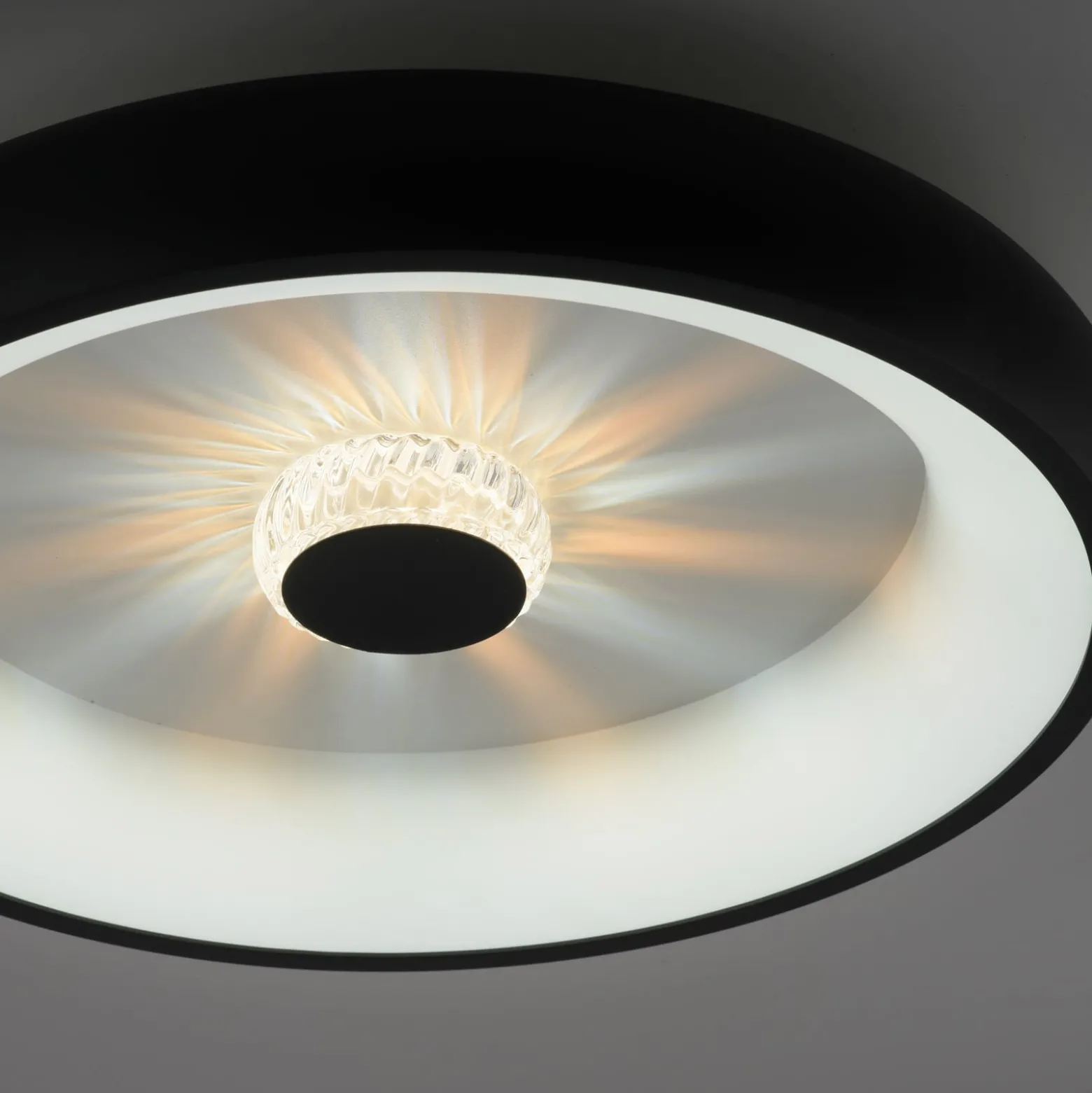 LED-Deckenleuchte Vertigo, CCT, Ø 46,5 cm, schwarz