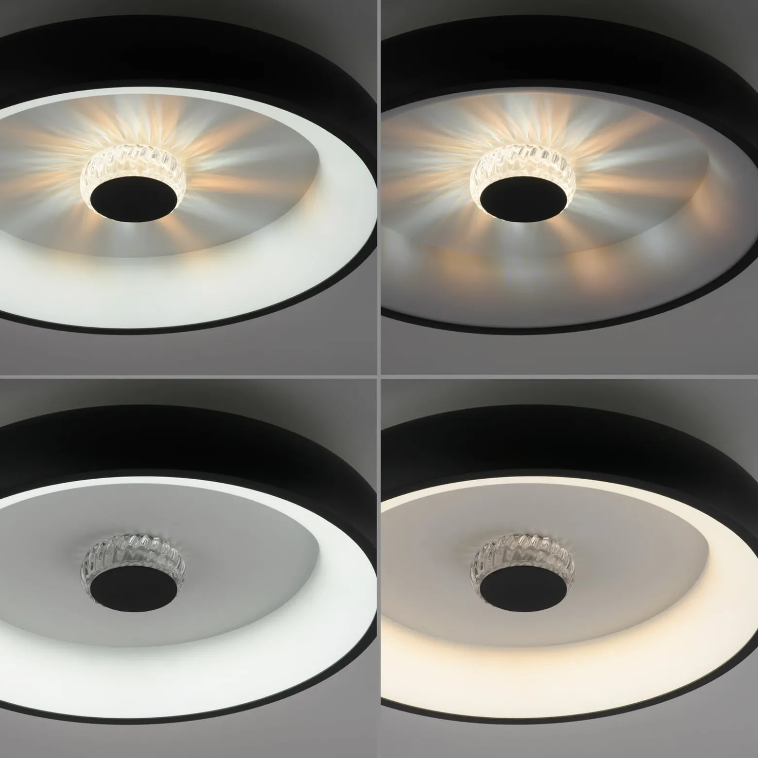 LED-Deckenleuchte Vertigo, CCT, Ø 46,5 cm, schwarz
