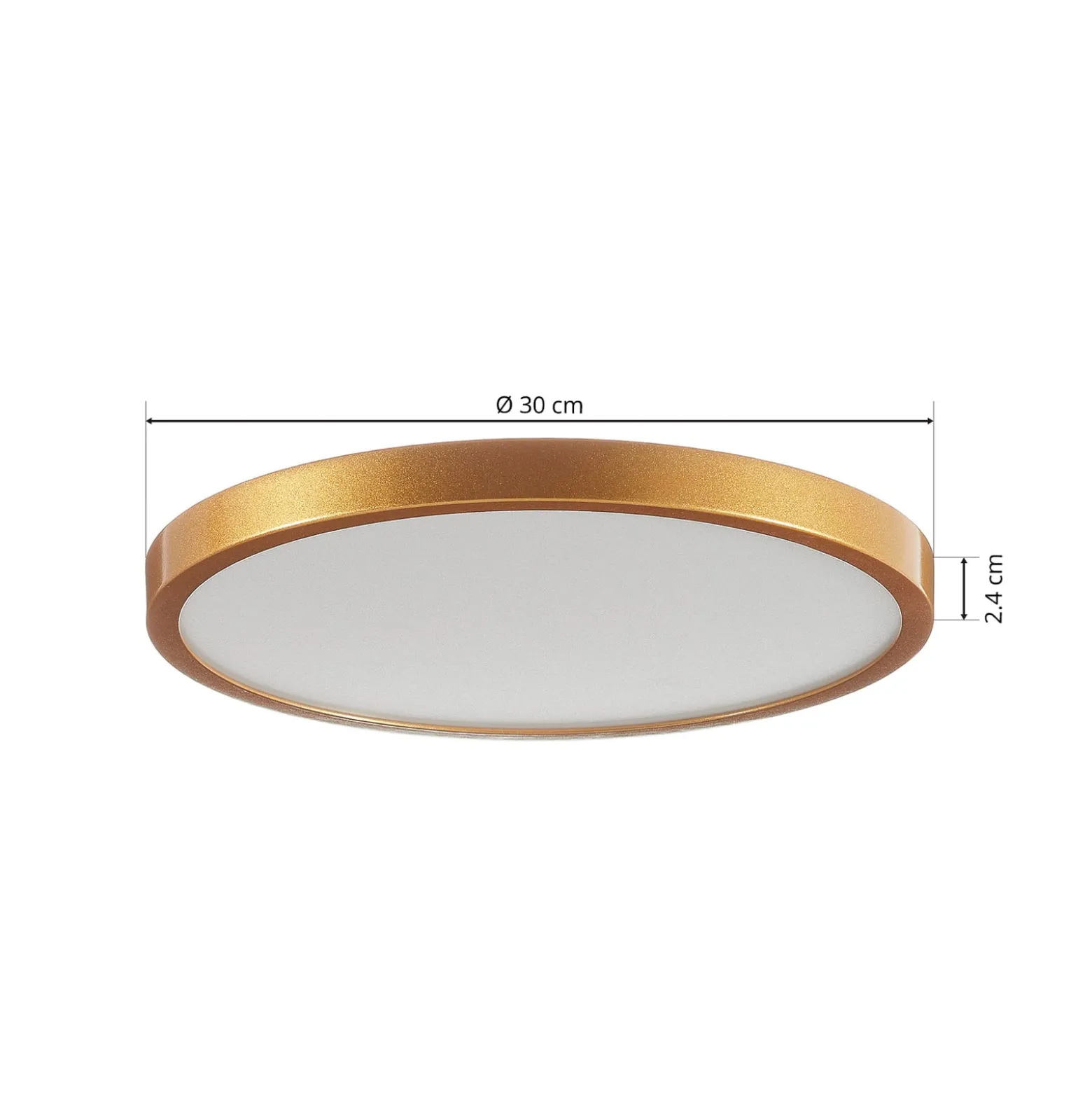 LED-Deckenleuchte Vika, rund, gold matt, Ø 30cm