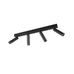 LED-Deckenspot Ambala, 4-fl., schwarz, Metall, CCT, dimmbar