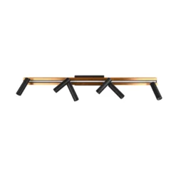 LED-Deckenspot Zeno, 6 Spots, schwarz/gold, Metall