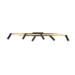 LED-Deckenspot Zeno, 6 Spots, schwarz/gold, Metall