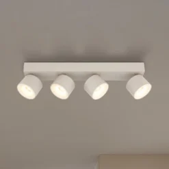 LED-Deckenstrahler Rae, sandfarben, Metall, 4-flammig, 46 cm
