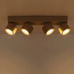 LED-Deckenstrahler Rae, sandfarben, Metall, 4-flammig, 46 cm