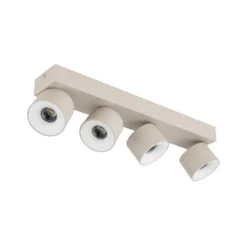 LED-Deckenstrahler Rae, sandfarben, Metall, 4-flammig, 46 cm