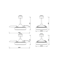 LED-Deckenventilator Coin Mini schwarz DC leise Ø 91 cm CCT