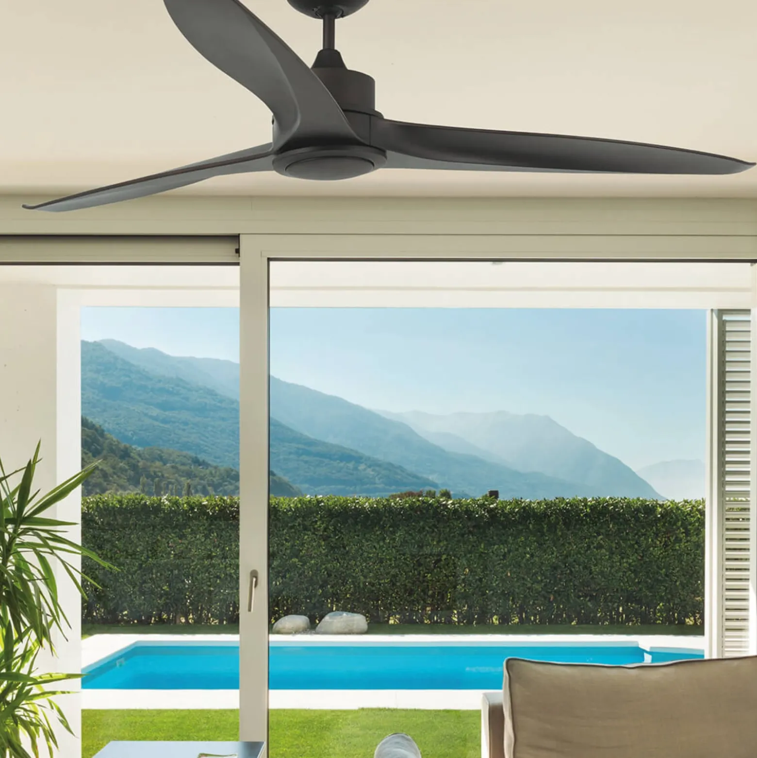 LED-Deckenventilator Tonic, dunkelbraun