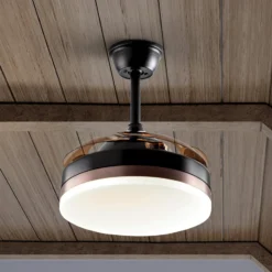 LED-Deckenventilator Vento schwarz/bronze/rauch Ø 90cm leise