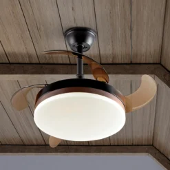 LED-Deckenventilator Vento schwarz/bronze/rauch Ø 90cm leise