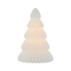 LED-Dekoleuchte Claire, Baum aus weißem Wachs 19cm