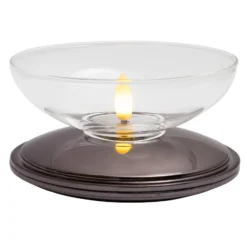LED-Dekoleuchte Lia, nickel schwarz, Akku, Glas, Kunststoff
