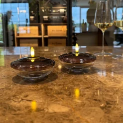LED-Dekoleuchte Lia, nickel schwarz, Akku, Glas, Kunststoff