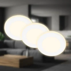 LED-Einbauleuchte Gima, weiß, 3.000 K, 3er-Set