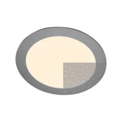 LED-Einbaupanel Justus, Ø 14,5 cm, silber, IP44