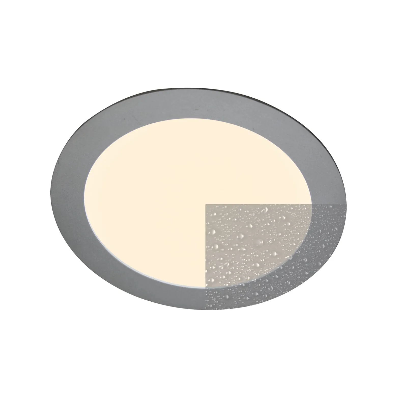 LED-Einbaupanel Justus, Ø 14,5 cm, silber, IP44