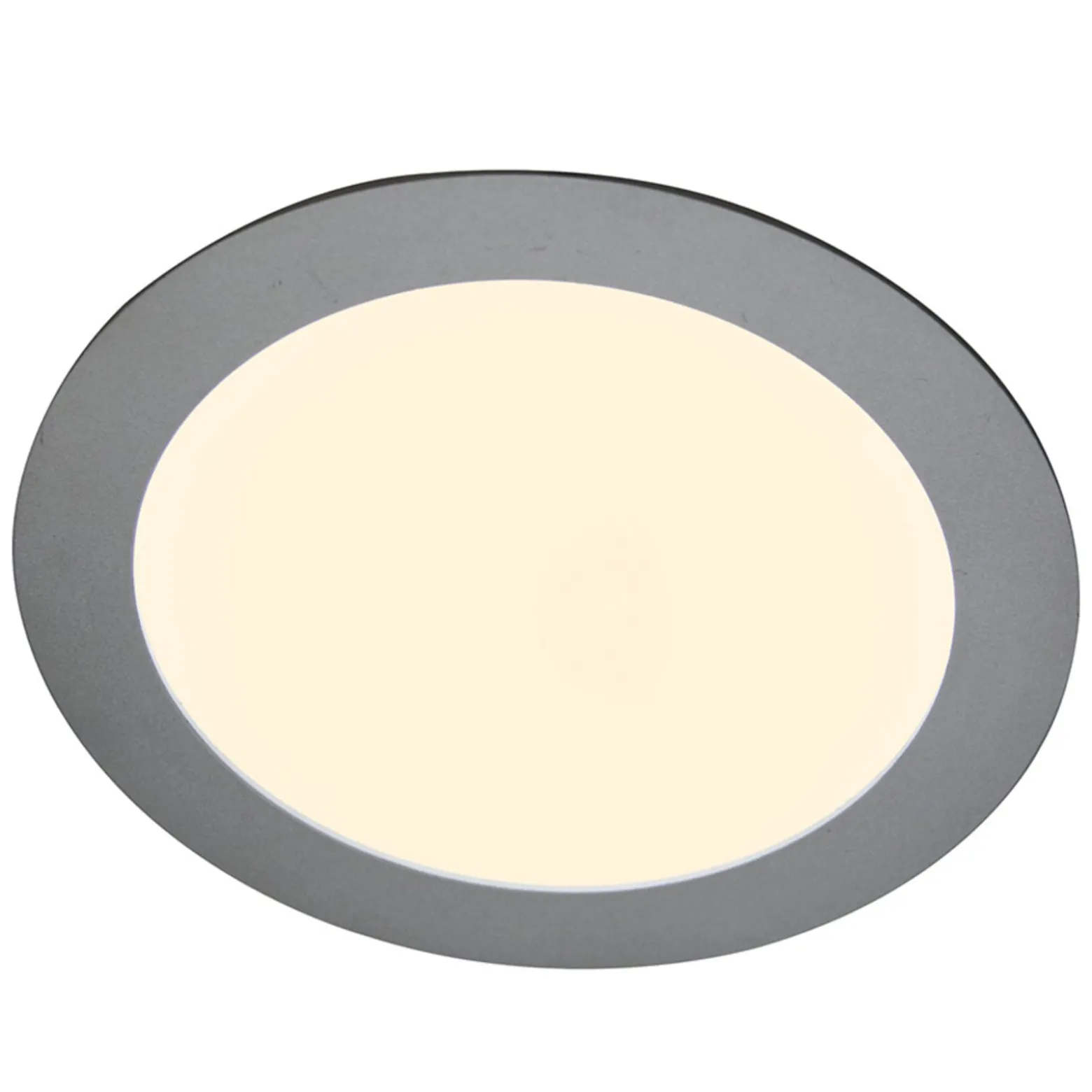 LED-Einbaupanel Justus, Ø 14,5 cm, silber, IP44