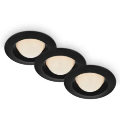 LED-Einbaustrahler Carro, 3er-Set, 3.000K, schwarz