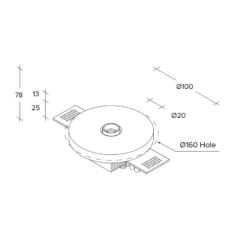 LED-Einbaustrahler Rhodia, weiß, Gips, Ø 10 cm