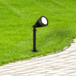 LED-Erdspießstrahler Spikey, schwarz, Metall, 25 cm, IP54