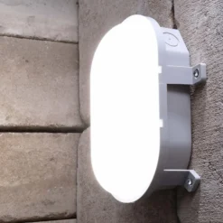 LED-Feuchtraumleuchte Sotano, grau, DIP-Schalter