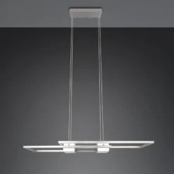 LED-Hängelampe Albany, nickel, 100 x 28 cm, Alu, CCT dimmbar