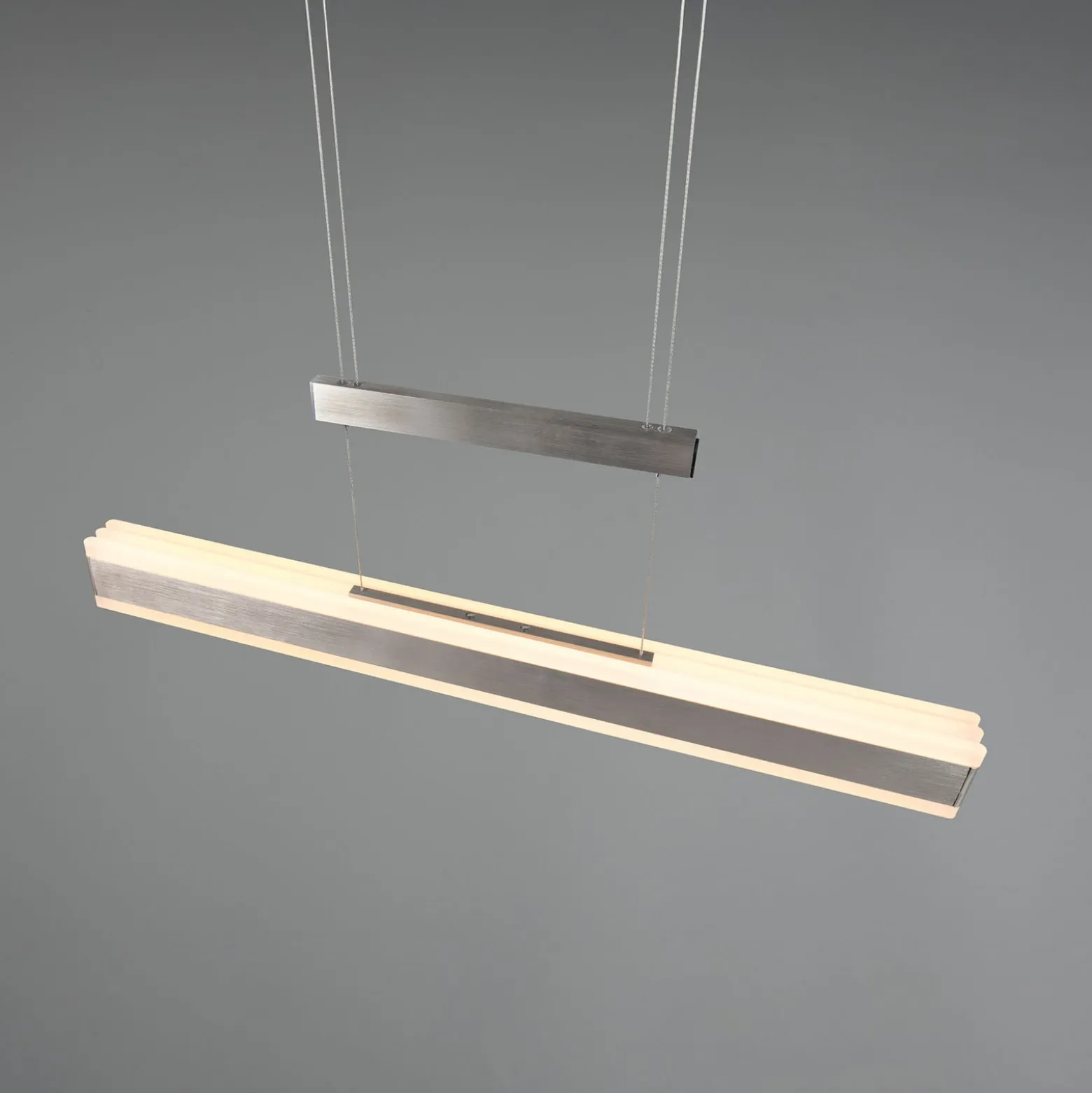 LED-Hängelampe Arcola, nickelfarben, 152 cm, CCT Touchdimmer