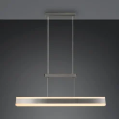 LED-Hängelampe Arcola, nickelfarben, 152 cm, CCT Touchdimmer