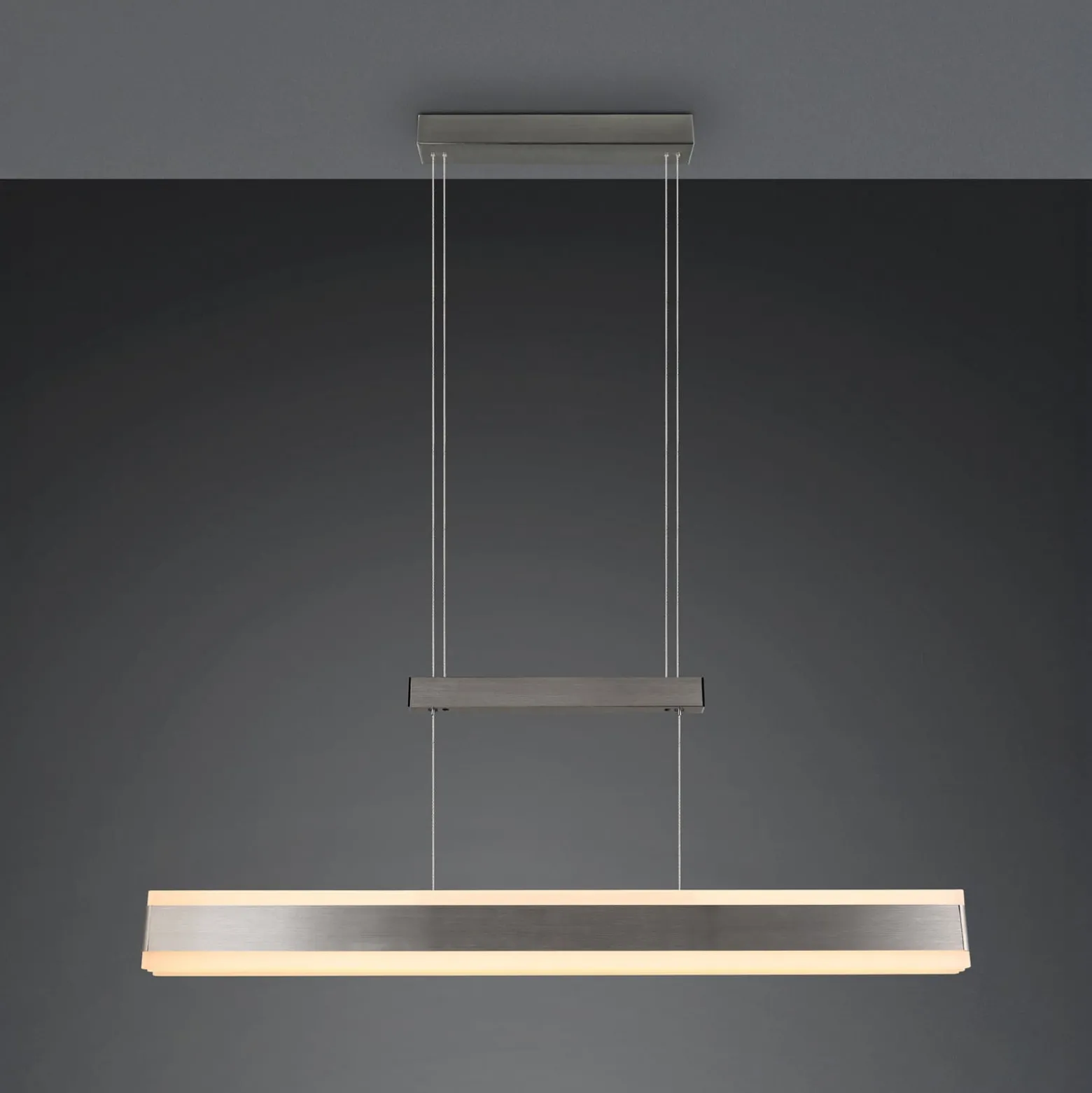 LED-Hängelampe Arcola, nickelfarben, 152 cm, CCT Touchdimmer
