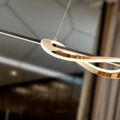 LED-Hängelampe Enora, schwarz/goldfarben, Länge 120 cm, CCT