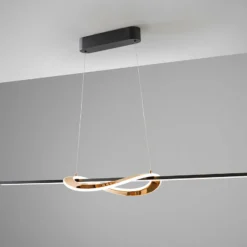 LED-Hängelampe Enora, schwarz/goldfarben, Länge 120 cm, CCT