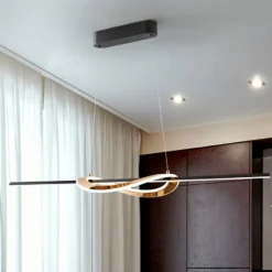 LED-Hängelampe Enora, schwarz/goldfarben, Länge 120 cm, CCT