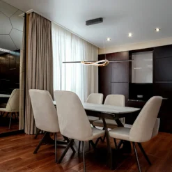 LED-Hängelampe Enora, schwarz/goldfarben, Länge 120 cm, CCT