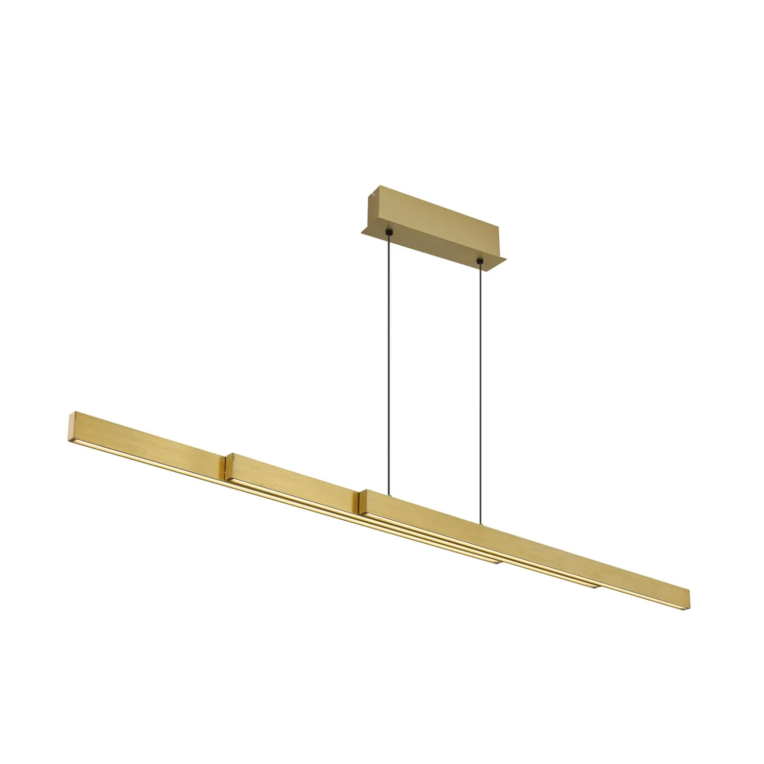 LED-Hängelampe Ethan, messingfarben, 150 cm, ausziehbar
