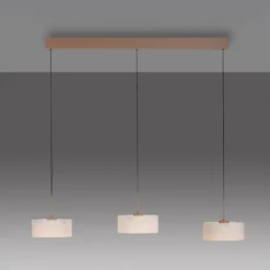 LED-Hängelampe MARIKA, beige/weiß, 105 cm, 3-flg., Glas, dim