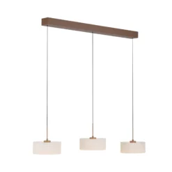 LED-Hängelampe MARIKA, beige/weiß, 105 cm, 3-flg., Glas, dim