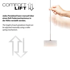 LED-Hängelampe MARIKA, beige/weiß, 105 cm, 3-flg., Glas, dim