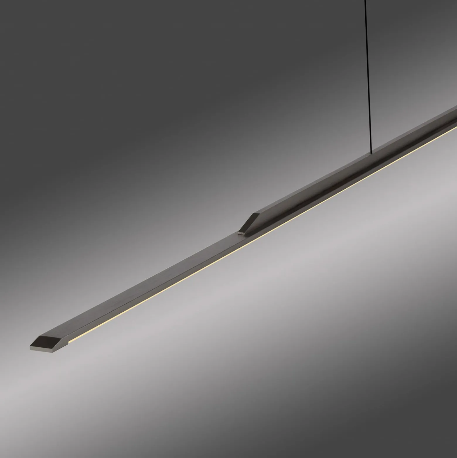 LED-Hängelampe PURE Surface, grau, 160 cm, Aluminium 3.000 K