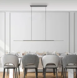 LED-Hängelampe PURE Surface, grau, 160 cm, Aluminium 3.000 K