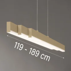LED-Hängelampe Vayana, Länge 190 cm, sandfarben, Metall, CCT