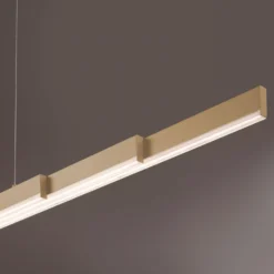 LED-Hängelampe Vayana, Länge 190 cm, sandfarben, Metall, CCT